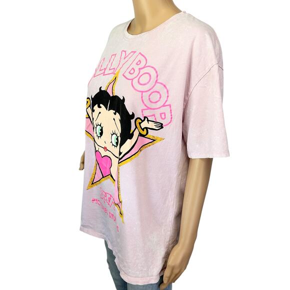 2/$30 Zara Limited Edition Betty Boop Hollywood Cotton Tee Pink Size L - Picture 6 of 9